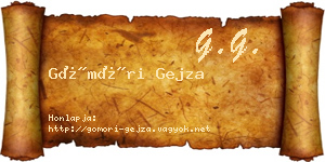 Gömöri Gejza névjegykártya